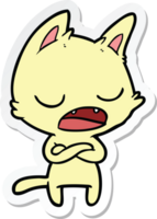 sticker of a talking cat with crossed arms png