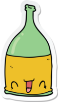 pegatina de una botella de vino de dibujos animados png