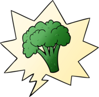 cartoon brocoli with speech bubble in smooth gradient style png