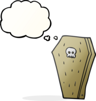 hand drawn thought bubble cartoon halloween coffin png