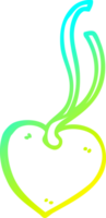 cold gradient line drawing of a cartoon heart tag png