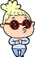 tecknad serie kvinna bär solglasögon png