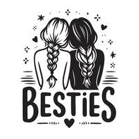 Besties Friendship Illustration vector