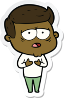 sticker of a cartoon tired man png