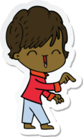 sticker of a cartoon laughing woman png