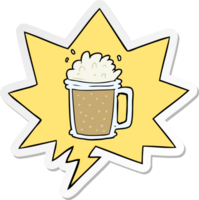 cartoon pint of ale with speech bubble sticker png