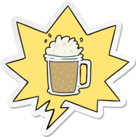 Karikatur Pint von Ale mit Rede Blase Aufkleber png