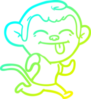 cold gradient line drawing of a funny cartoon monkey png