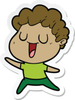 sticker of a laughing cartoon man png