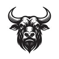 Bull - A grumpy Bull face Logo concept design laughing vector