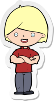 sticker of a cartoon man with crossed arms png