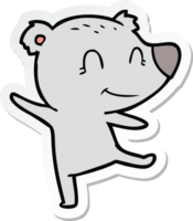 sticker of a friendly bear dancing png