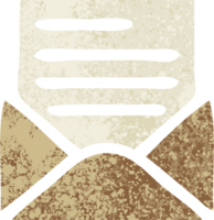 retro ilustração estilo desenho animado do uma carta e envelope png