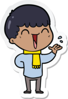 sticker of a cartoon happy man png