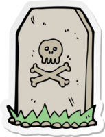 sticker of a cartoon spooky grave png