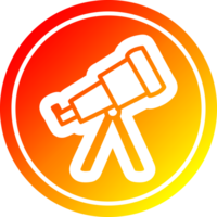astronomie télescope circulaire icône avec chaud pente terminer png