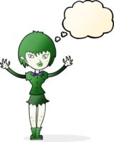 cartoon vampire girl with thought bubble png