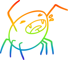 rainbow gradient line drawing of a halloween spider png