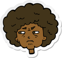 sticker of a cartoon bitter old woman png