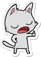 adesivo de um desenho animado de gato falante png