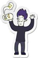 sticker van een cartoon griezelige vampier png