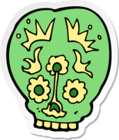 sticker of a cartoon sugar skull png