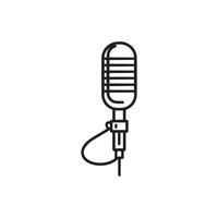 Microphone icon design. outline symbol illustration design. vector