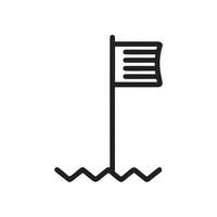 Flag icon . A thin line sign. Isolated symbol illustration design. vector