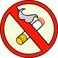 comic book style cartoon of a no smoking allowed sign png