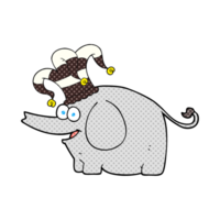 mão desenhado desenho animado elefante vestindo circo chapéu png