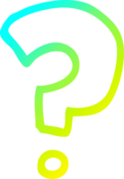 cold gradient line drawing of a cartoon question mark png