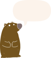 desenho animado Urso com discurso bolha dentro retro estilo png