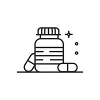 Medicine bottle and tablet bottle icon . symbol illustration design. vector