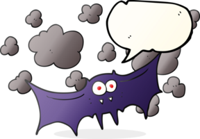 mano disegnato discorso bolla cartone animato vampiro pipistrello png