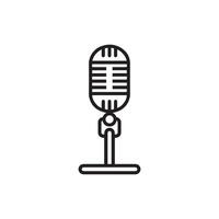 Microphone icon design. outline symbol illustration design. vector