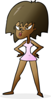 cartoon angry woman in dress png