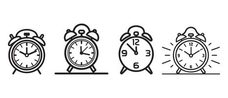 Alarm clock line icon, concept illustration, outline symbol, sign design. vector