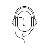 Headphones line icon, concept illustration, outline symbol, sign design. vector