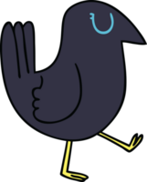 main tiré excentrique dessin animé corbeau png