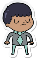 sticker of a cartoon grumpy boy png