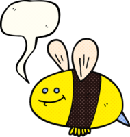 hand drawn comic book speech bubble cartoon bee png