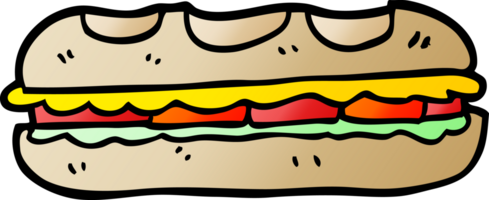 pente illustration dessin animé savoureux sandwich png