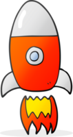 hand drawn cartoon flying rocket png