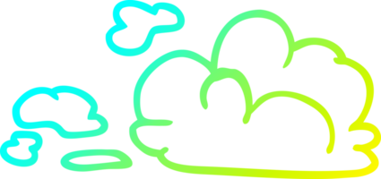 cold gradient line drawing of a cartoon fluffy white clouds png