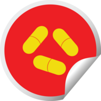 pills   illustration circular peeling sticker png