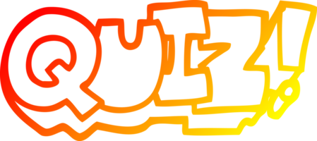 warm gradient line drawing of a cartoon word quiz png