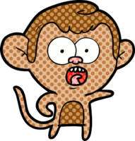 mono sorprendido de dibujos animados png