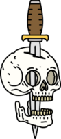 tattoo in traditional style of a skull png
