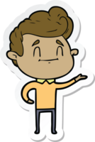 sticker of a happy cartoon man png