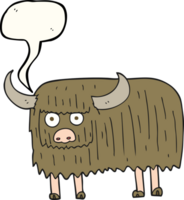 mano disegnato discorso bolla cartone animato peloso mucca png